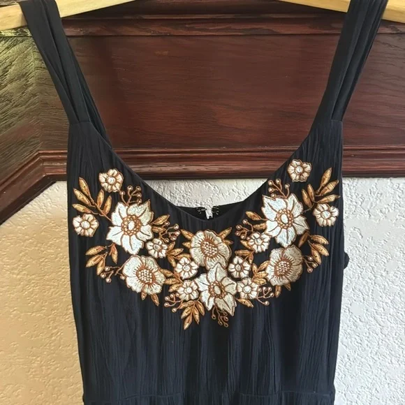 IDYLLWIND By Miranda Lambert Womens XS Black Fringe Embroidered Sleeveless Dress - Picture 3 of 6